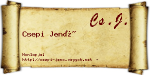 Csepi Jenő névjegykártya