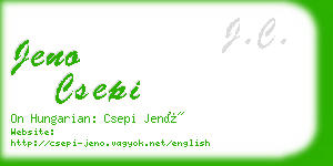 jeno csepi business card